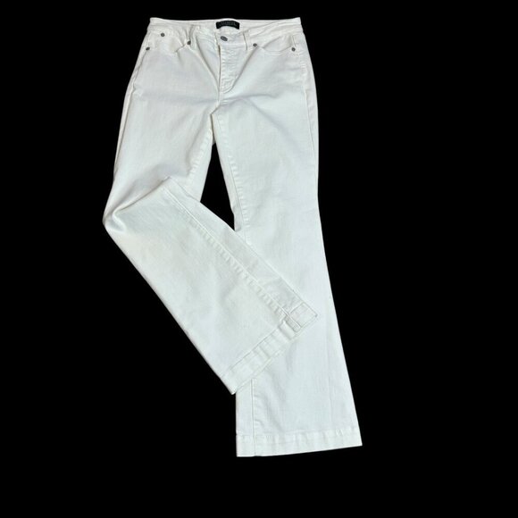 Talbots Flawless White 5 Pocket Flare Jeans Size 6 Petite - Picture 1 of 8